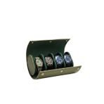 4’lü Deri Saat Kutusu Silindir Tasarım Taşınabilir Saat Saklama Organizer 24x11x7 cm (Haki)