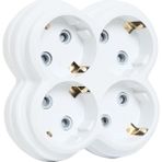 4lü Golyat Fiş, Dörtlü Topraklı Priz Çoklayıcı Fiş, 16A 250 Volt, Max 3600 Watt (Beyaz) - Çok Renkli