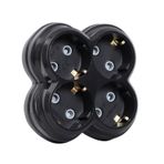 4lü Golyat Fiş, Dörtlü Topraklı Priz Çoklayıcı Fiş, 16A 250 Volt, Max 3600 Watt (Siyah)