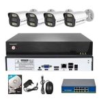 4’lü İP Kamera Seti (Montaj Dahil) 4Mp 1Tb - Full HD - Gece Görüşlü - Hareket Algılamalı Tekirdağ Montaj Kurulum Dahil - 1Tb - 100 Metre Cat6 Poe Kablo - 4 Adet Anunnaki ip Kamera Ses Kayıtlı 4 Warm Led Metal Kasa 4Mp Poe Su Geçirmez Gece Görüşlü (İç-Dış