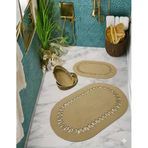 4'lü Jüt Banyo Paspas Takımı ve Sepet - Kaymaz Taban, Süper Emici, Makinede Yıkanabilir, Doğal Hasır Görünümlü Dekoratif Banyo Paspası (50x80 cm & 40x60 cm Paspas, 30x20x10 cm Sepet) (Jüt)
