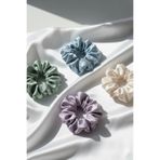 4'lü Kadın Saten Saç Lastik Toka Seti - Lüks İpek Görünümlü Bağlama Scrunchie Topuz Gece Tokası Set