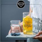 4'lü Kare Cam Bardak Seti, 500ML ve 250ML, Şık ve Dayanıklı Tasarım - Seçenek 1
