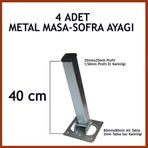 4lü Katlanır Metal Yer Sofrası Ayağı Yer Masası Ayağı 40 Cm