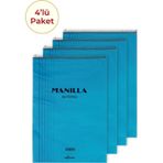 4'lü Manilla A5 Çizgili Mavi Bloknot 4X140 Sayfa