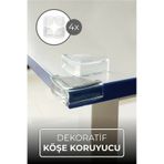 4'lü Masa Sehpa Dekoratif Köşe Koruyucu Bebek Çocuk Koruyucu Beyaz