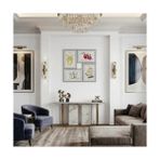 4'lü Modern Duvar Çerçeve Seti – 28.8 cm x 28.8 Cm, 10X15 cm Fotoğraf Uyumlu, Dekoratif Şık Tasarım (Gri) - -- - Option-1