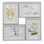 4'lü Modern Duvar Çerçeve Seti – 28.8 cm x 28.8 cm, 10x15 cm Fotoğraf Uyumlu, Dekoratif Şık Tasarım (gri)