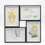 4'lü Modern Duvar Çerçeve Seti – 28.8 cm x 28.8 cm, 10x15 cm Fotoğraf Uyumlu, Dekoratif Şık Tasarım (siyah)