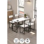 4lü Mutfak Seti Mutfak Masa Ve Sandalye Seti Balkon Masası Cafe Seti Bulut Beyaz Beyaz