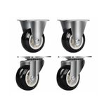 4'lü Paket 1 inç Döner Tekerlekler Kasnaklar Sabit Tekerlekler Frenli Sessiz Araba Tekerlekleri Ağır Nesneleri Taşımak için Ağır Hizmet Tekerlekleri(2 fixed wheels+2 swivel wheels)