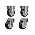 4'lü Paket 1,25 inç Döner Tekerlekler Kasnaklar Sabit Tekerlekler Frenli Sessiz Araba Tekerlekleri Ağır Nesneleri Taşımak için Ağır Hizmet Tekerlekleri(2 fixed wheels+2 swivel wheels)
