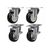4'lü Paket 1,25 inç Döner Tekerlekler Kasnaklar Sabit Tekerlekler Frenli Sessiz Araba Tekerlekleri Ağır Nesneleri Taşımak için Ağır Hizmet Tekerlekleri(2 swivel+2 braked swivel)