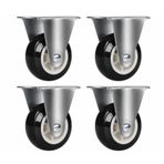 4'lü Paket 1,25 inç Döner Tekerlekler Kasnaklar Sabit Tekerlekler Frenli Sessiz Araba Tekerlekleri Ağır Nesneleri Taşımak için Ağır Hizmet Tekerlekleri(4 fixed wheels)