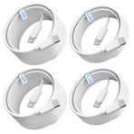 4'lü Paket [ 2x6ft + 2x10ft ] 60W USB C - C Hızlı Şarj Kablosu, Tip C - C Şarj Kablosu iPhone 16,16 Plus, 16 Pro, 16 Pro Max, 15,15 Plus, 15 Pro, 15 Pro Max, Galaxy S24 S23 S22 S21 için S20