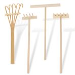 4'lü Paket Mini Zen Bahçe Tırmığı Aletleri, Minyatür Masa Üstü Kaya Kumu Zen Bahçe Aksesuarları, Bahçe Yatakları için Küçük Tırmıklar, Zen Kum Bahçe Tırmığı Seti, Ev Hediyesi Bahçe Dekoru için Mini