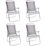 4'lü Plaj Sandalye Set - 6456 Ecorce Tube Marron - Polyester