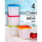 4'lü Renkli Mini Saklama Kabı, Derin Dondurucu Için 380ML Set - Açık Beyaz - Gri - Seçenek 1