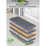 4’lü Saklama Kabı Seti, Mikrodalga Uyumlu Erzak Saklama Kabı Antrasit 4X1170ML