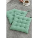 4’lü Sandalye Minderi – Bağcıklı, Çökme Yapmaz Sünger Dolgulu, Yıkanabilir – 40x40 cm (Mint Yeşil)