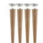 (4'Lü SET) Ahşap Sehpa Ayak Takımı 50 cm Zigon Puf Tabure Ayağı Masa Ayakları Açılı Bağlantı Aparatı Dahil