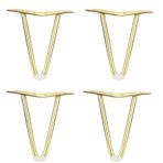 4'lü Set Altın Metal Masa Ayakları Küçük Sehpa Yüksekliği 25 cm Şık Orta Yüzyıl Modern Tasarım Kendin Yap Mobilya Projeleri için Mükemmel