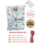 4lü Set Bayram Hediye Kiti Hediye Paketi, Harçlık Poşeti, Süs Ipi, Etiket