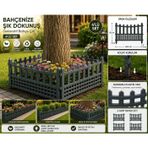 4’lü Set Dekoratif Plastik Bahçe Çiti 60,5 x 55 cm Çiçeklik Sınırlandırma Çiti Bahçe Kenar Çiti Yeşil
