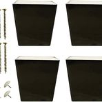 4'lü Set Masif Ahşap Kare Mobilya Ayakları 10 cm/3.9in DIY Yedek Ayaklar Kanepe Kanepe Dolap Yatak Mutfak Koltukları için Dayanıklı Siyah Kaplama