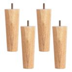 4'lü Set Masif Ahşap Konik Mobilya Ayakları Önceden Delinmiş M10 Cıvata Kanepe Sandalye Dolabı Şifonyer Masası TV Sehpası için İdeal 8 cm/3,15 inç Eğimli Renk Dayanıklı Yedek Ayak