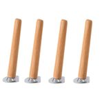 4'lü set masif ahşap masa ayağı yedek ahşap konik ayaklar, montaj plakaları ve vidalar, çekyat, dolap sandalyesi için (10 cm) - ve şık mobilya yükseltmesi