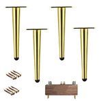 4'lü Set Metal Yedek Ayak 50 cm Altın Mobilya Ayakları Kendin Yap Masalar için Kanepeler Dolaplar TV Sehpaları Osmanlı Komidin - Çok Yönlü ve Şık Mobilya Ayaklı Vidalar