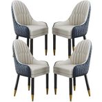 4'lü Set Mikrofiber Deri Yemek Sandalyesi Masif Ahşap Ayaklı Mutfak Oturma Odası Yatak Odası Balkon Kahve+Turuncu Renk Şeması Şık Salon Tezgah Sandalyeleri için İdeal
