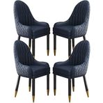 4'lü Set Mikrofiber Deri Yemek Sandalyesi - Mutfak, Oturma Odası, Yatak Odası ve Balkon için Masif Ahşap Ayaklı Modern Salon Sandalyeleri - Şık Kahve ve Turuncu Tasarım