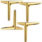 4'lü Set Modern Metal Üçgen Mobilya Ayakları 25 cm (9,8 inç) Kendin Yap Yedek Ayaklar Masalar Dolaplar Kanepeler ve Sandalyeler için Şık Altın Kaplama