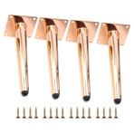 4'lü set pembe altın metal mobilya ayakları 10 cm düz konik destek TV dolabı ayakları DIY yedek parçalar kanepe masa kanepe dolap koltuk Osmanlı
