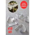 4’Lü Set Şeffaf Masa Örtüsü Mandalı