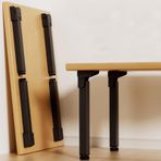 4'lü Set Siyah Katlanır Masa Ayakları 90 Derece Ayarlanabilir Metal Mobilya Ayakları TV Standları için Yedek Ayaklar 60 cm (23,6 inç) Kompakt ve Sağlam Tasarım