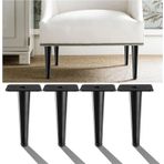 4'lü Set Siyah Metal Mobilya Ayakları Dayanıklı Yedek Kanepe Ayakları Sehpa Sandalye Dolap Koltuk TV Standı Düz Konik Tasarım 70 cm / 27,56 inç Destek Ayakları