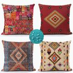 4'lü Set Su Geçirmez Takoz Yastık Kılıfı 30x30 cm Çift Taraflı Baskılı Keten Yastıklar Görünmez Fermuarlı İç Mekan Dış Mekan Veranda Bahçe Dekoru için Mükemmel