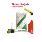 4'lü Süper Set Duvar Kağıdı Uygulama Seti YAPIŞTIRICISI-125 Gram Tutkal-Spatula-Plastik Fırça-Falçata