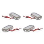4'lü Tekne Merdiven Lambası. 12v. Krom Çerçeve. Beyaz. Aydınlatma Beyaz