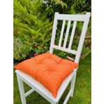 4lü Turuncu Sandalye Minderi-40x40 Cm Bağcıklı Sandalye Minderi-Bahçe Sandalye Minder Set 4 Adet
