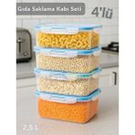 4'lü Vakumlu Saklama Kabı Seti Hava Almaz Bpa Free Kilitlenebilir gıda Erzak Kabı 2.5 L