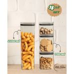 4'lü Vakumlu Silikon Contalı Kare Erzak,un,bakliyat Saklama Kabı SETI-3X700 ML-1X2100 ml