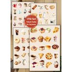 4'lü Yeme-Içme , Kahve, Tatlı Sticker Set D00022 - 1 Adet