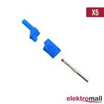 4mm Korumalı Mavi Banana Jack - 5 Adet
