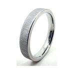 4mm Mat Fırçalanmış Düz Kadın Erkek Çelik Yüzük Alyans cl45 (Beyaz)