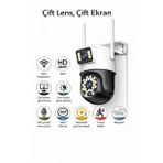 4Mp Dual Kamera 360 Wifi Ip Kamera Renkli Gece Görüşlü, İnsan Takipli, Dış Mekan Güvenlik Kamerası