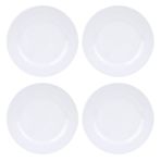 4pcs Melamin Yemek Tabakları, 9 inç Hafif Yuvarlak Tabaklar Seti, Allad tatlı tabağı Hafif Tabak Tabak Yemekler Için Meze tatlı Salata Meyve Beyaz